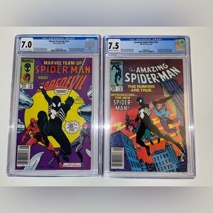 SOLD!! MARVEL TEAM-UP #141 AND AMAZING SPIDER-MAN #252 CGC 7.0 & 7.5 NEWSSTAND!